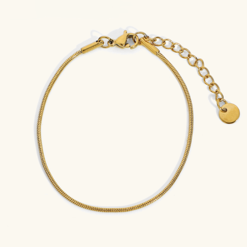 Women's Bracelet Gold Stainless Steel Snake Chain