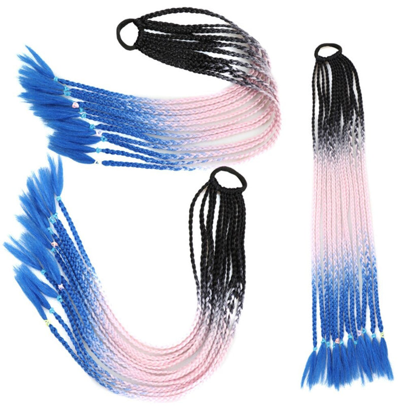 Women's Braided Hair Wigs Multi-Color High-Temperature Fiber