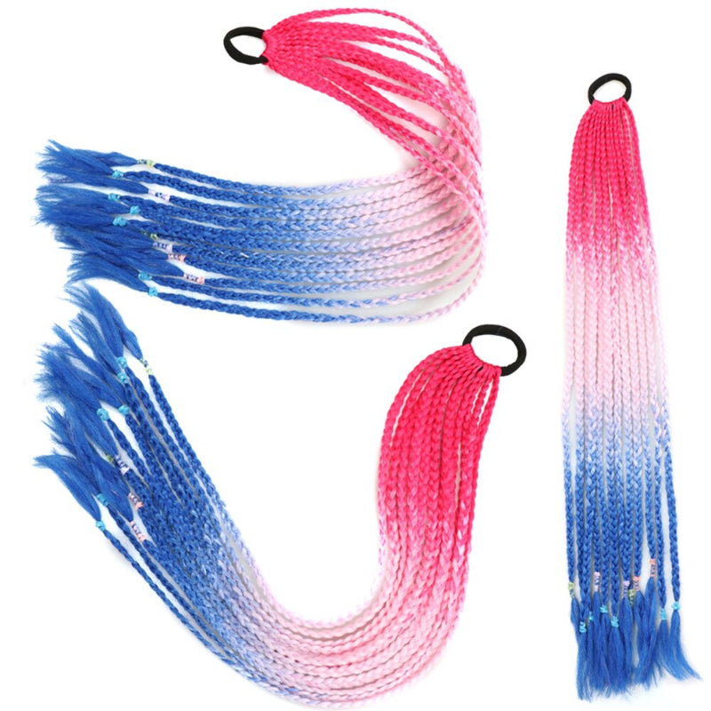 Women's Braided Hair Wigs Multi-Color High-Temperature Fiber