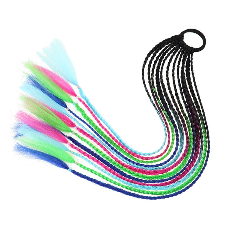 Women's Braided Hair Wigs Multi-Color High-Temperature Fiber