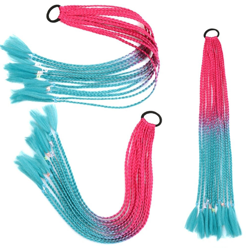 Women's Braided Hair Wigs Multi-Color High-Temperature Fiber