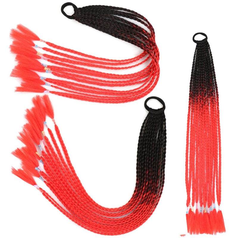 Women's Braided Hair Wigs Multi-Color High-Temperature Fiber