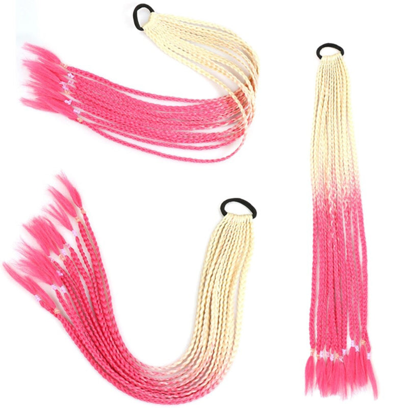 Women's Braided Hair Wigs Multi-Color High-Temperature Fiber