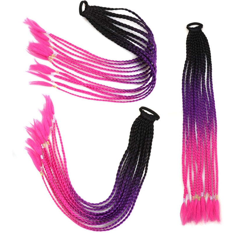 Women's Braided Hair Wigs Multi-Color High-Temperature Fiber