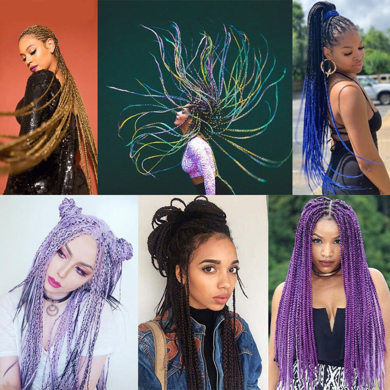 Women's Braided Hair Wigs Multi-Color High-Temperature Fiber