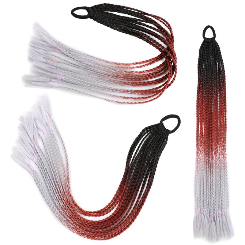 Women's Braided Hair Wigs Multi-Color High-Temperature Fiber