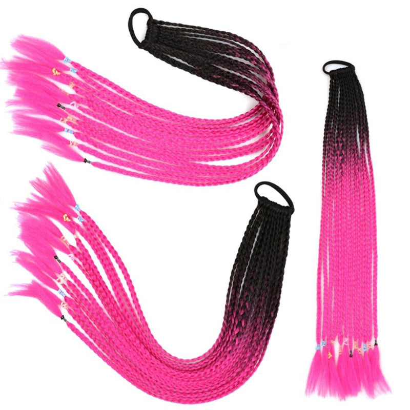 Women's Braided Hair Wigs Multi-Color High-Temperature Fiber