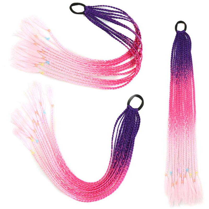 Women's Braided Hair Wigs Multi-Color High-Temperature Fiber