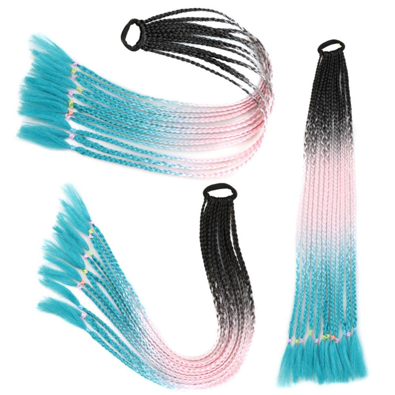 Women's Braided Hair Wigs Multi-Color High-Temperature Fiber