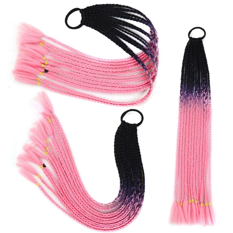 Women's Braided Hair Wigs Multi-Color High-Temperature Fiber