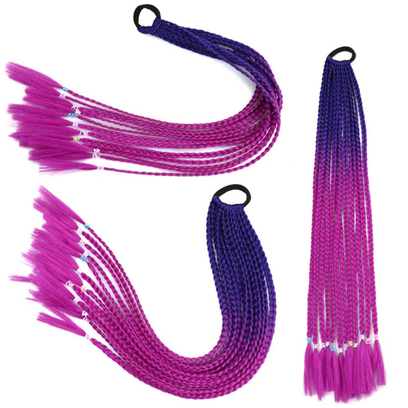 Women's Braided Hair Wigs Multi-Color High-Temperature Fiber