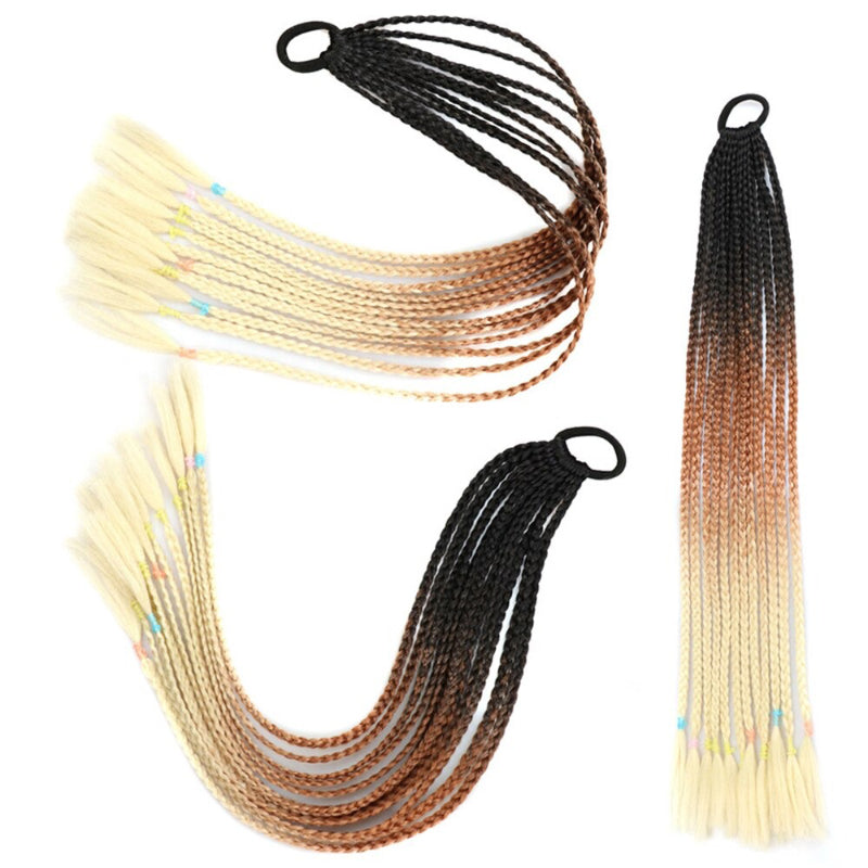 Women's Braided Hair Wigs Multi-Color High-Temperature Fiber