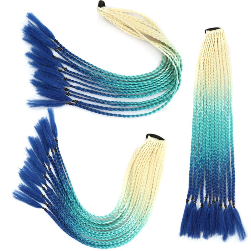 Women's Braided Hair Wigs Multi-Color High-Temperature Fiber