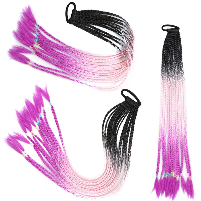 Women's Braided Hair Wigs Multi-Color High-Temperature Fiber