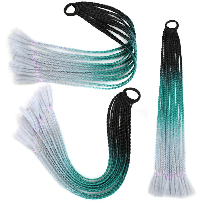 Women's Braided Hair Wigs Multi-Color High-Temperature Fiber