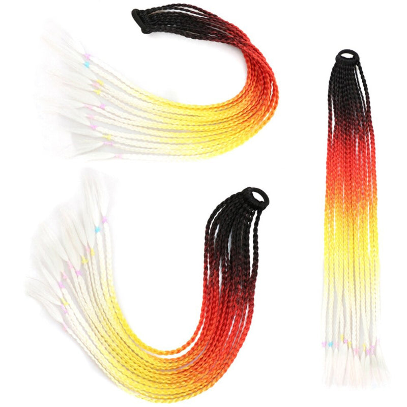 Women's Braided Hair Wigs Multi-Color High-Temperature Fiber