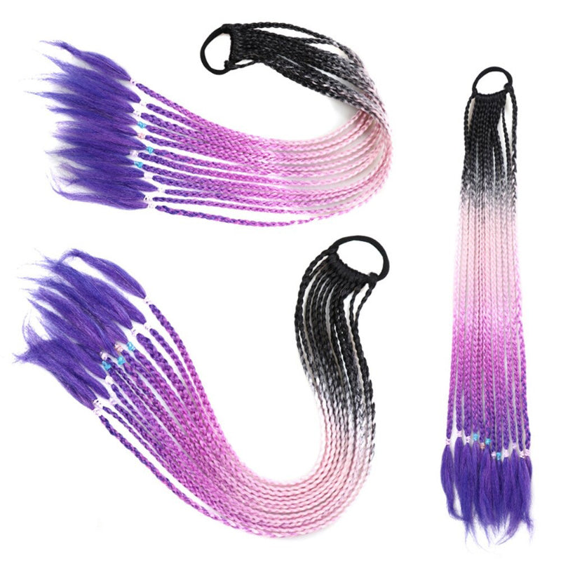 Women's Braided Hair Wigs Multi-Color High-Temperature Fiber