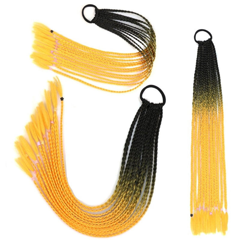 Women's Braided Hair Wigs Multi-Color High-Temperature Fiber