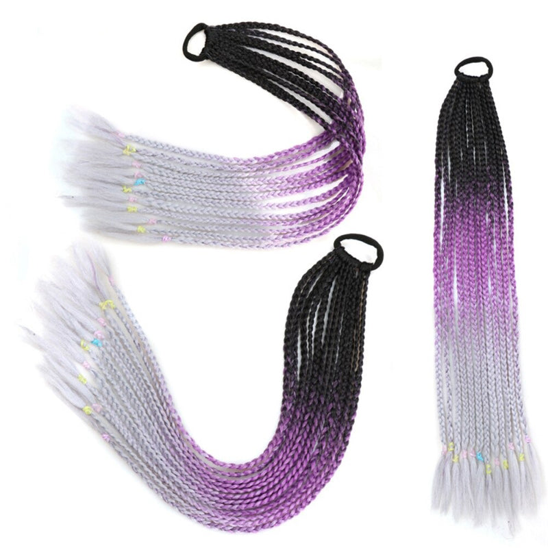 Women's Braided Hair Wigs Multi-Color High-Temperature Fiber