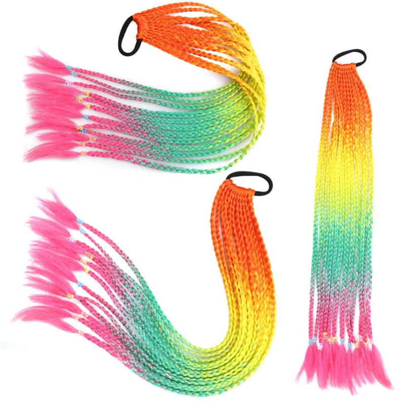 Women's Braided Hair Wigs Multi-Color High-Temperature Fiber