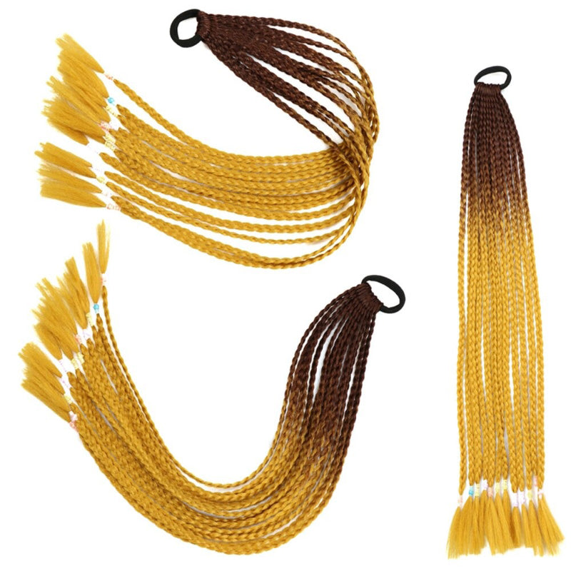 Women's Braided Hair Wigs Multi-Color High-Temperature Fiber