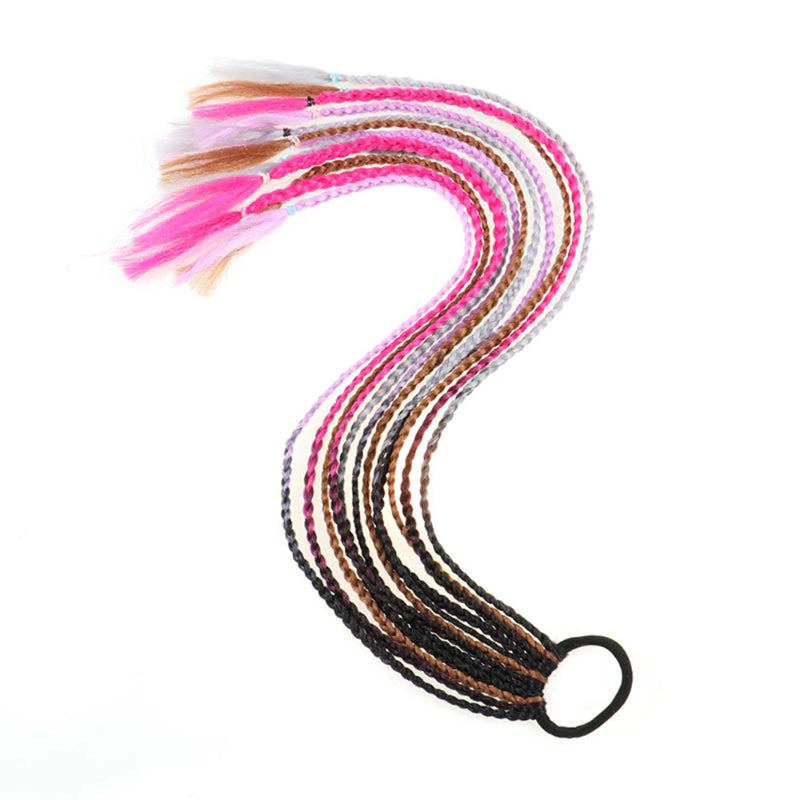 Women's Braided Hair Wigs Multi-Color High-Temperature Fiber