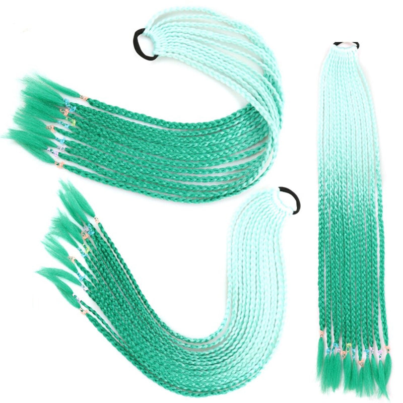 Women's Braided Hair Wigs Multi-Color High-Temperature Fiber