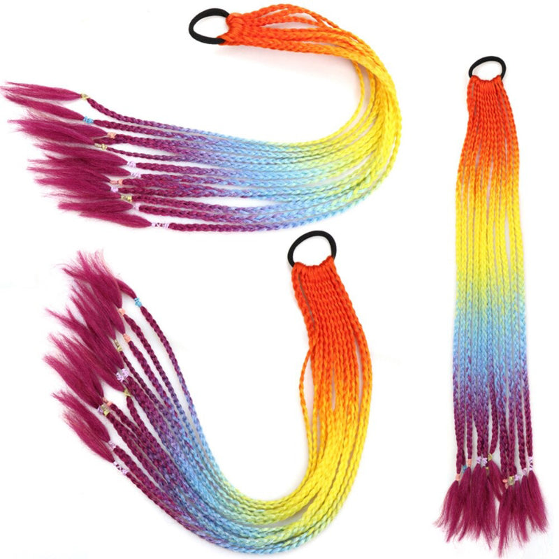 Women's Braided Hair Wigs Multi-Color High-Temperature Fiber