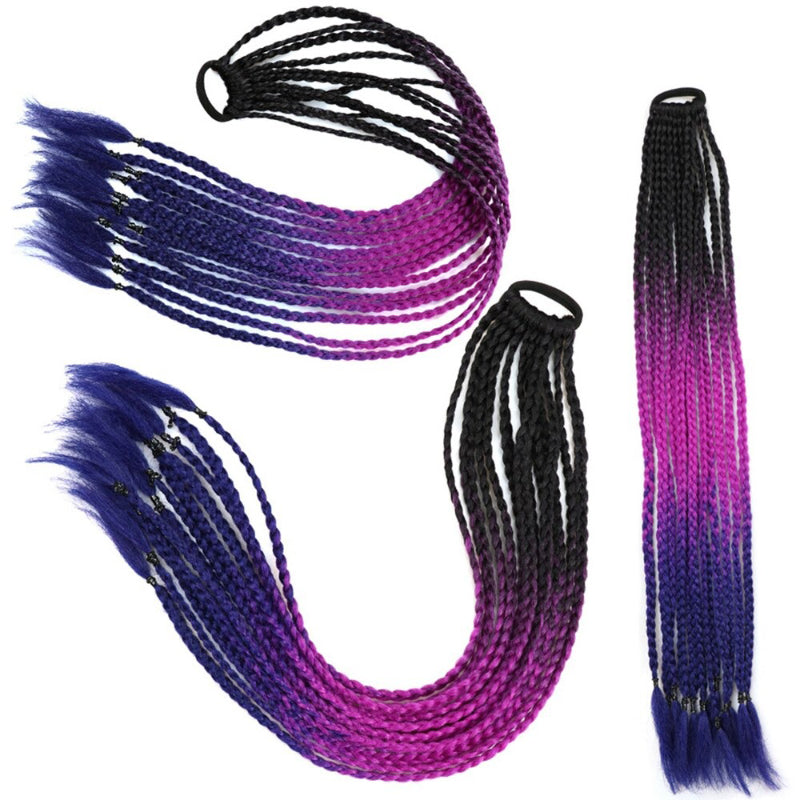 Women's Braided Hair Wigs Multi-Color High-Temperature Fiber