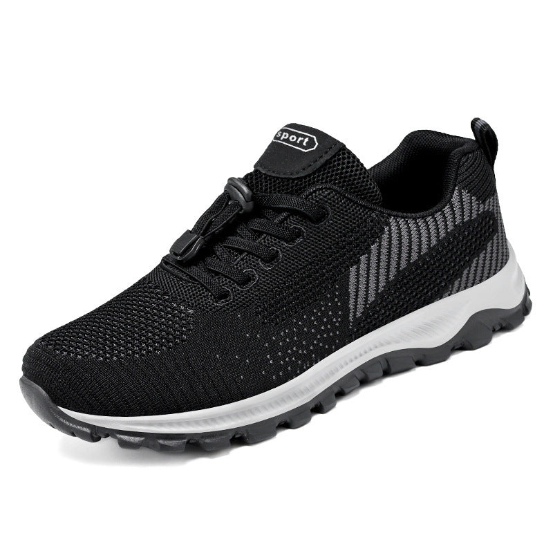 Women's Breathable Knit Mesh Athletic Sneakers – Lightweight Low Top Lace-Up Shoes
