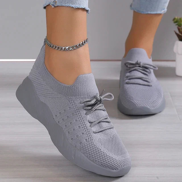 Women’s Breathable Slip-On Sneakers with Cushioned Sole – Flexible Knit Design