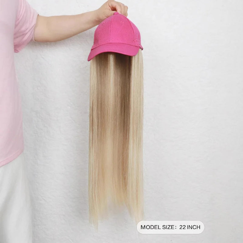 Women's Cap Black High-Temperature Fiber with Long Hair Extensions