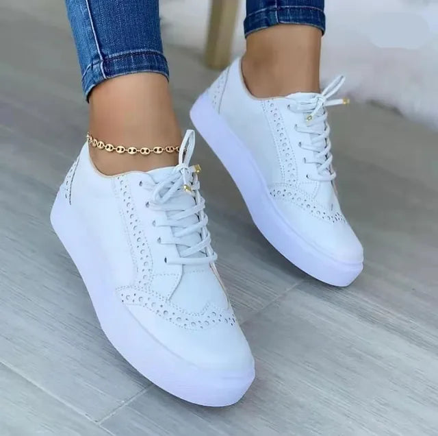 Women's Casual Lace-Up Sneakers – Lightweight and Versatile Footwear for Everyday Comfort