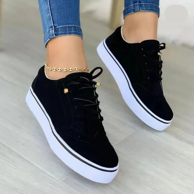 Women's Casual Lace-Up Sneakers – Lightweight and Versatile Footwear for Everyday Comfort