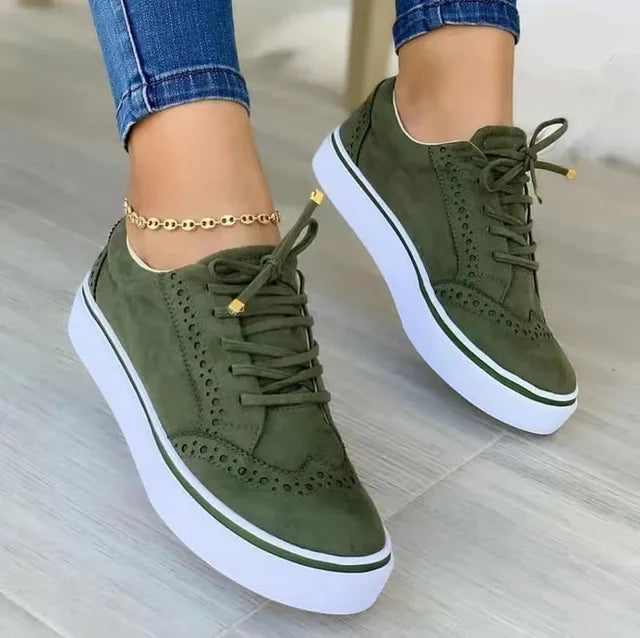 Women's Casual Lace-Up Sneakers – Lightweight and Versatile Footwear for Everyday Comfort