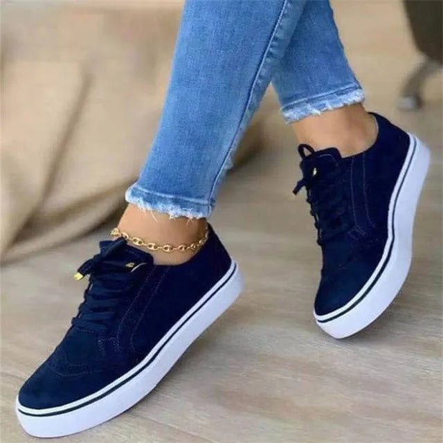 Women's Casual Lace-Up Sneakers – Lightweight and Versatile Footwear for Everyday Comfort