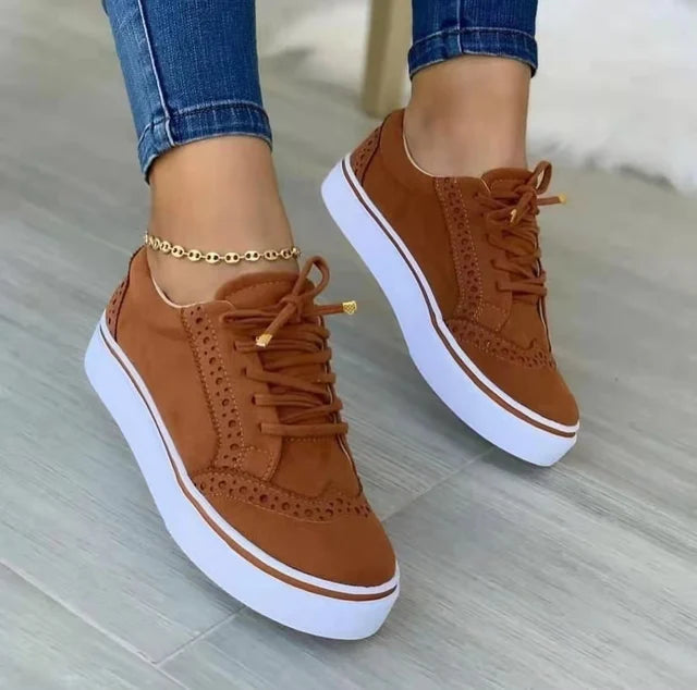 Women's Casual Lace-Up Sneakers – Lightweight and Versatile Footwear for Everyday Comfort