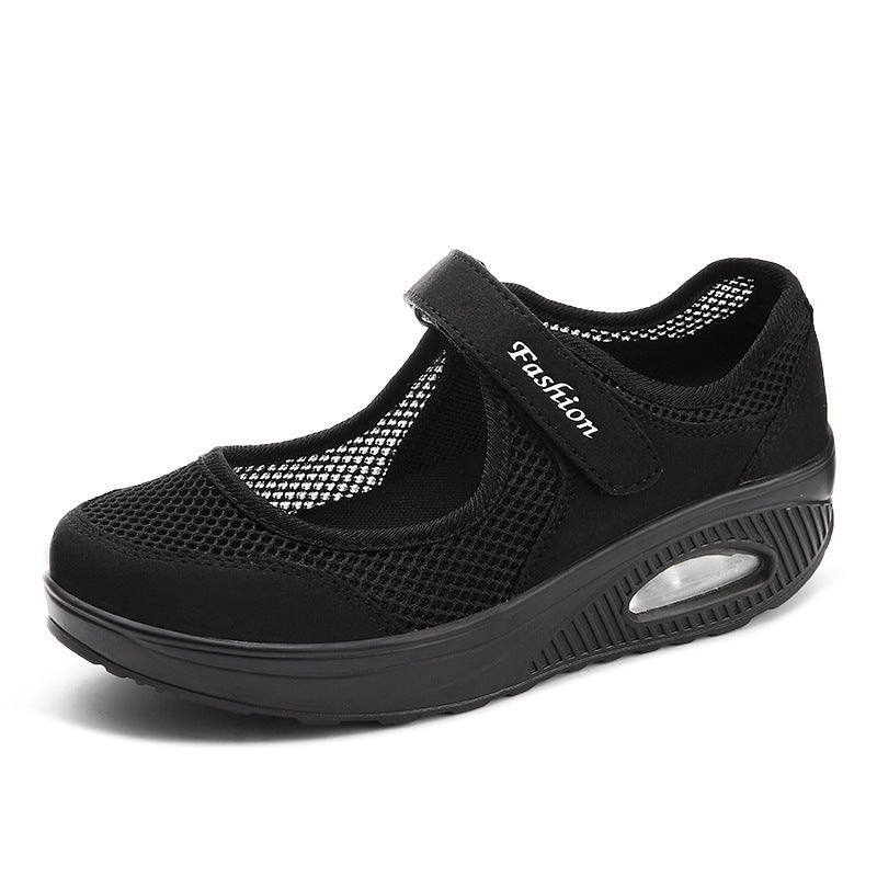 Women's Casual Low-Top Shoes with Velcro Strap and Air Cushion Sole for Everyday Comfort