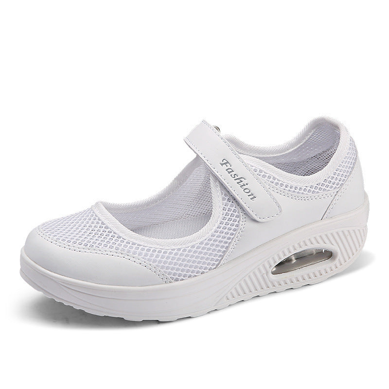 Women's Casual Low-Top Shoes with Velcro Strap and Air Cushion Sole for Everyday Comfort