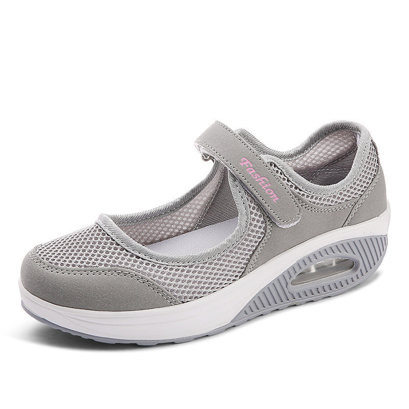 Women's Casual Low-Top Shoes with Velcro Strap and Air Cushion Sole for Everyday Comfort