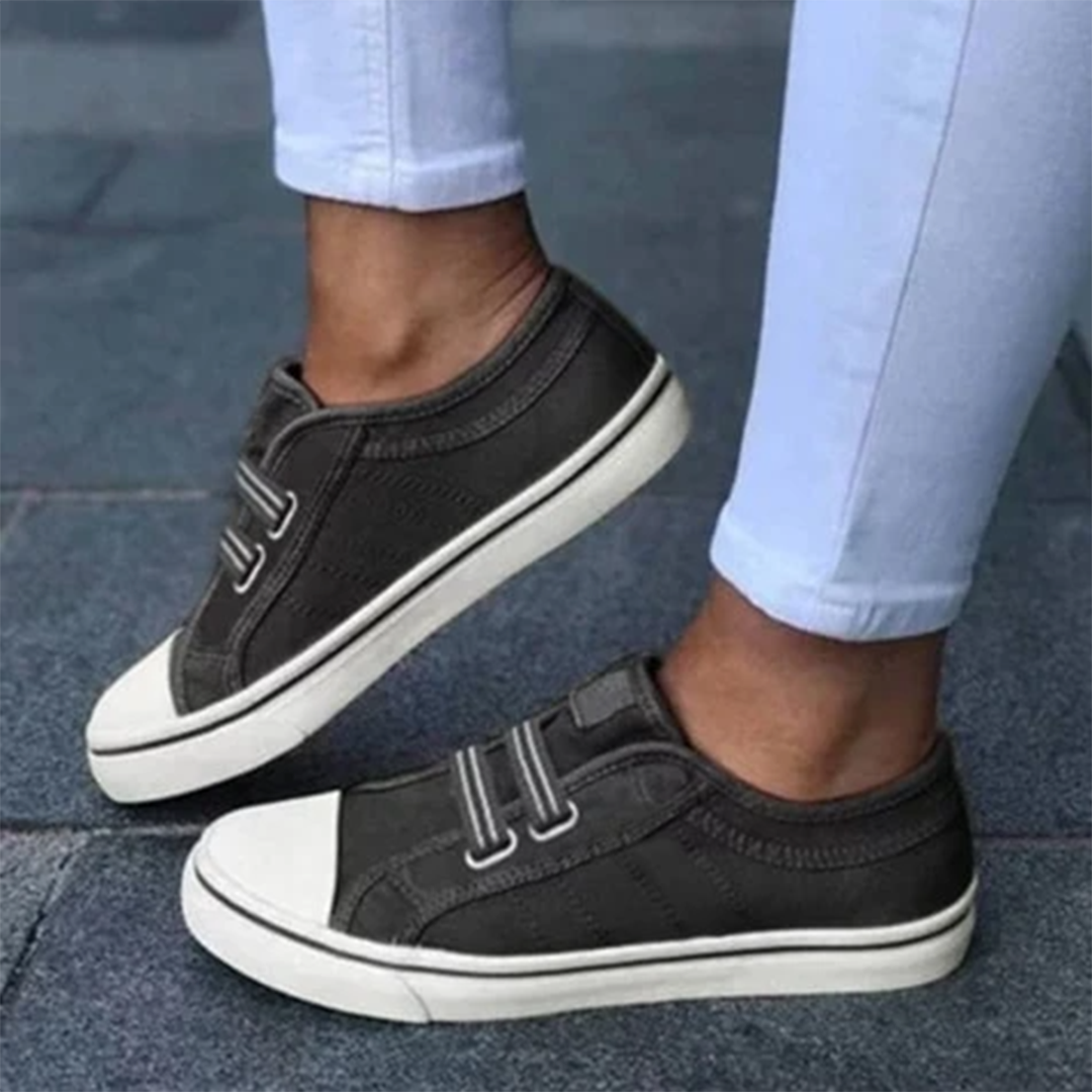 Women’s Casual Slip-On Sneakers with Elastic Bands and Rubber Sole for Everyday Comfort