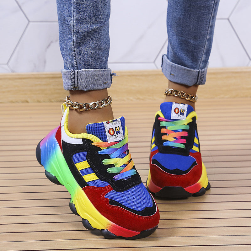 Women's Chunky Sneakers in Vibrant Colors – Comfortable Casual Footwear