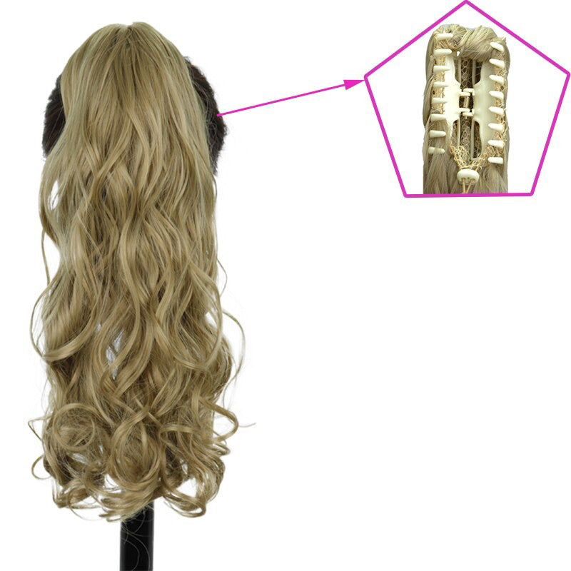 Women's Claw Clip-in Ponytail Hair Extension Long Straight Curly High-Temperature Fiber
