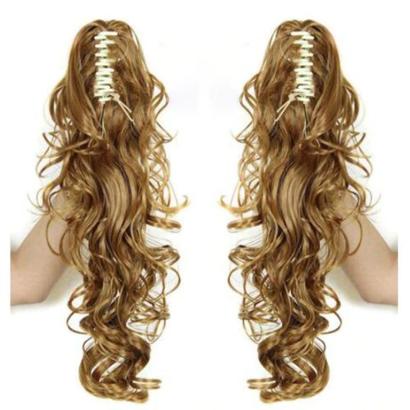 Women's Claw Clip-in Ponytail Hair Extension Long Straight Curly High-Temperature Fiber
