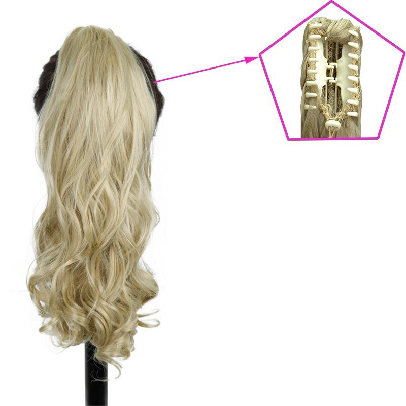 Women's Claw Clip-in Ponytail Hair Extension Long Straight Curly High-Temperature Fiber