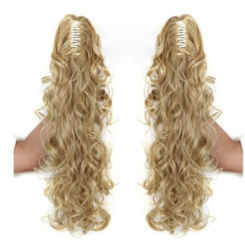 Women's Claw Clip-in Ponytail Hair Extension Long Straight Curly High-Temperature Fiber