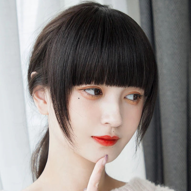 Women's Clip-In Bangs Extensions Brown Remy Human Hair