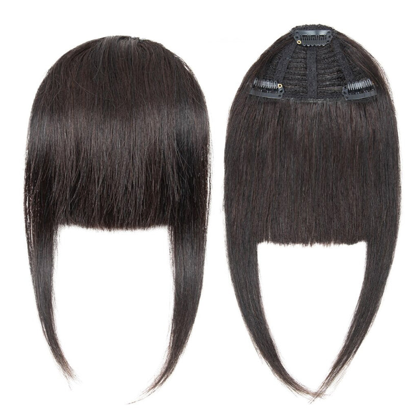 Women's Clip-In Bangs Extensions Brown Remy Human Hair