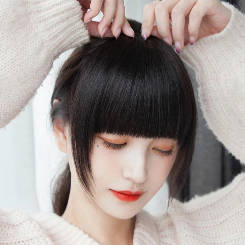 Women's Clip-In Bangs Extensions Brown Remy Human Hair