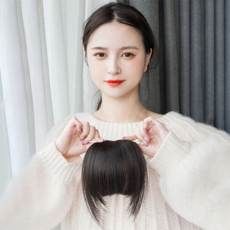 Women's Clip-In Bangs Extensions Brown Remy Human Hair